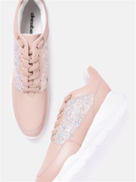 Buy Dressberry Women Peach Coloured Glitter Sneakers Casual Shoes For Women 11264116 Myntra