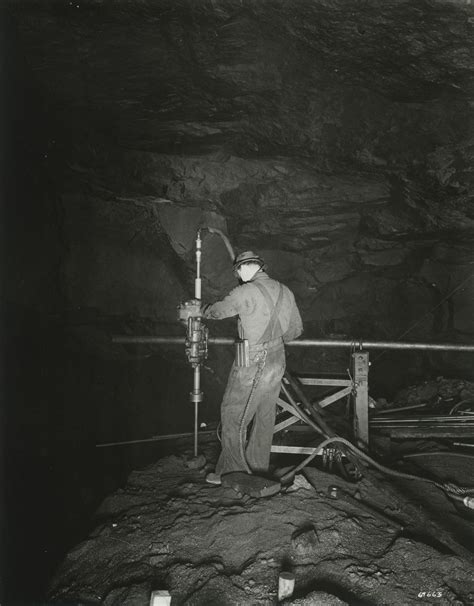 Miner Operates Drill In Republic Steel Company Mineshaft In Mineville