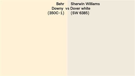 Behr Downy 350c 1 Vs Sherwin Williams Dover White Sw 6385 Side By