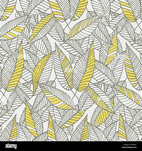 Seamless Floral Leaf Pattern Repeating Leaves Pattern Hand Made