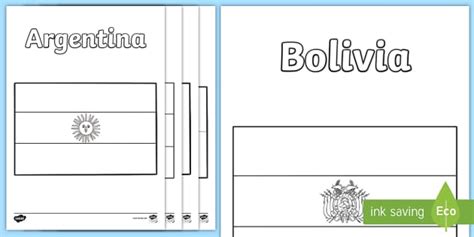 Flags Of South America Colouring Pages Teacher Made