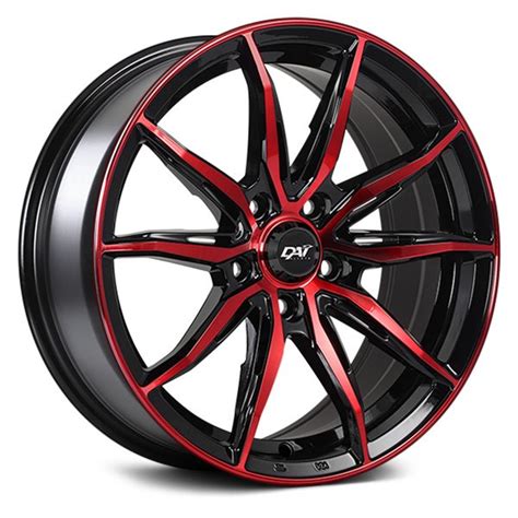 Dai Alloys Dw115 Frantic Wheels Gloss Black With Machined Red Face Rims