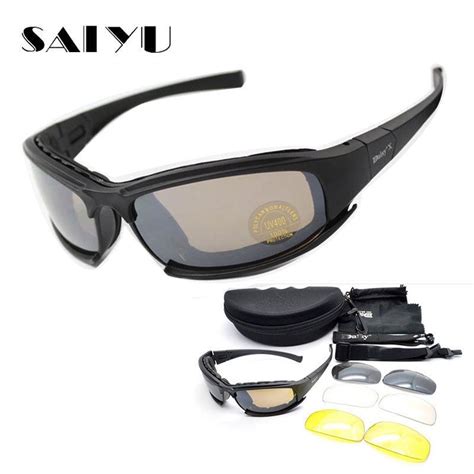 best seller saiyu x7 military goggles bullet proof army c6 polarized sunglasses 4 lens hunting