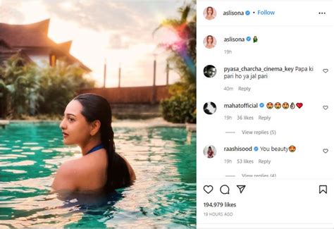 Sonakshi Sinha Shares Simmering Hot Picture Dipped In Swimming Pool Fan Says Papa Ki Pari Ho