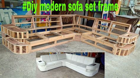 This functional sofa isn't as hard to do as it looks. #DIY modern sofa set frame making - YouTube
