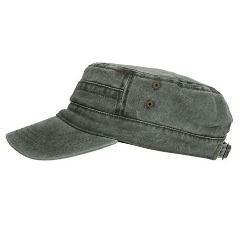 Withmoons Washed Cotton Cadet Cap Vintage Military Army Hat Mens Womens