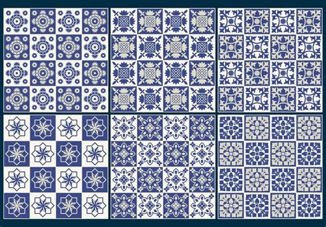 Blue Tiles Pattern Vectors 104018 Vector Art At Vecteezy