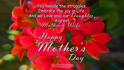 Sincere Mother S Day Wishes For Daughter True Love Words