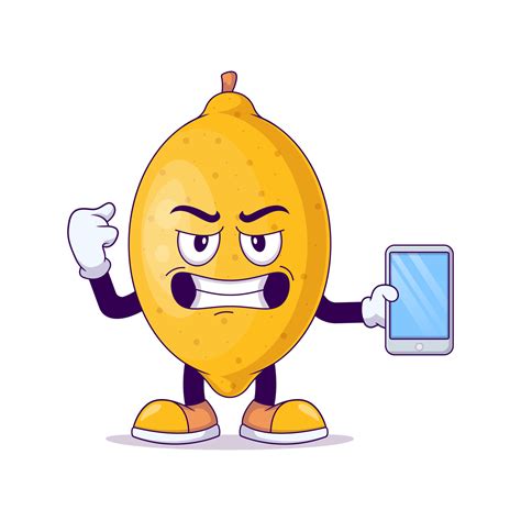 Lemon Cartoon Mascot Showing Strong Expression 6942839 Vector Art At