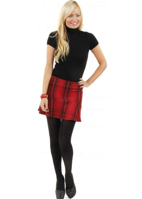 Tartan Mini Skirt Red Tartan Skirt Cheap Red Mini Skirt
