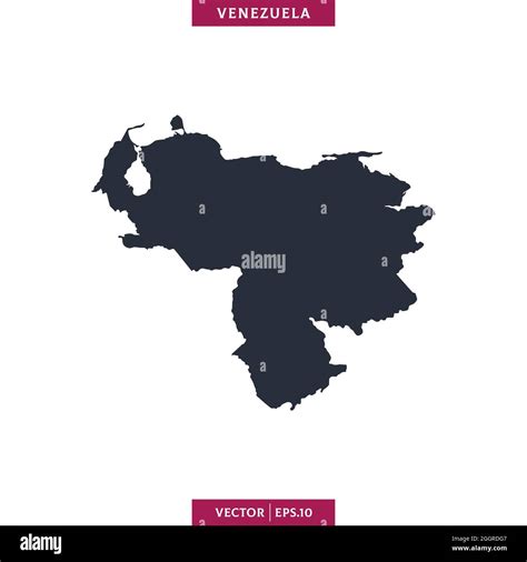 Detailed Map Of Venezuela Vector Stock Illustration Design Template