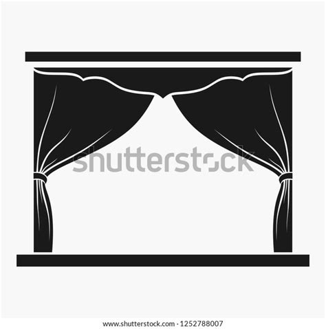 Silhouette Curtain Vector Illustration Stock Vector Royalty Free