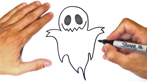 How To Draw A Ghost Step By Step Ghost Drawing Lesson Youtube