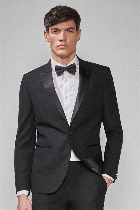 Buy Black Slim Fit Tuxedo Suit Jacket From The Next Uk Online Shop