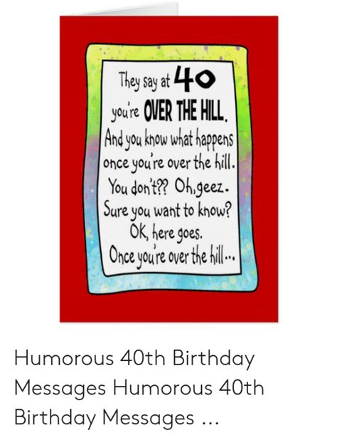 Make your friends laugh on their birthday by sending a funny birthday message. 40Th Birthday Messages Funny : 117 Exciting Happy 40th ...