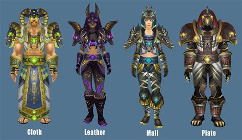 Designs i did for the god of the desert. Uldum Gods armor sets