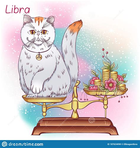 Cat Zodiac Color Libra Stock Vector Illustration Of Beautiful 187624090