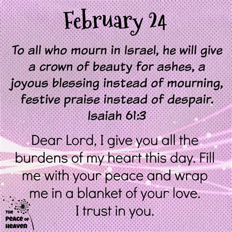 February 24 The Peace Of Heaven