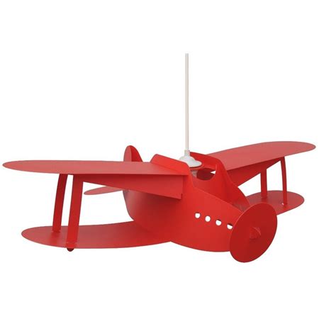 Lampe Suspension Avion Biplan Rouge Artofit