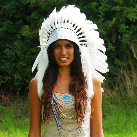 Blissful White War Bonnet 130cm Indian Headdress Novum Crafts