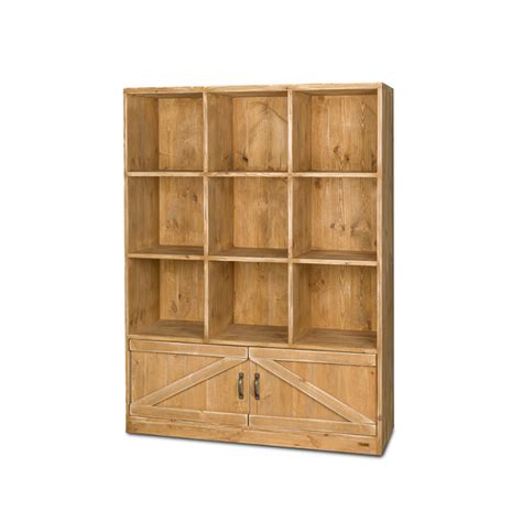 9 Cube Shelf Unit 2 Doors Solid Wood Tradis