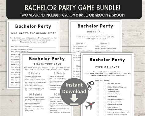 bachelor party games bundle pack stag do games bachelor etsy