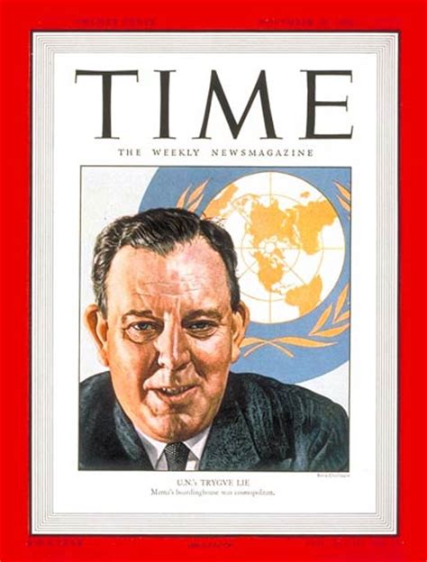 Time Magazine Cover Trygve Lie Nov 25 1946 Norway