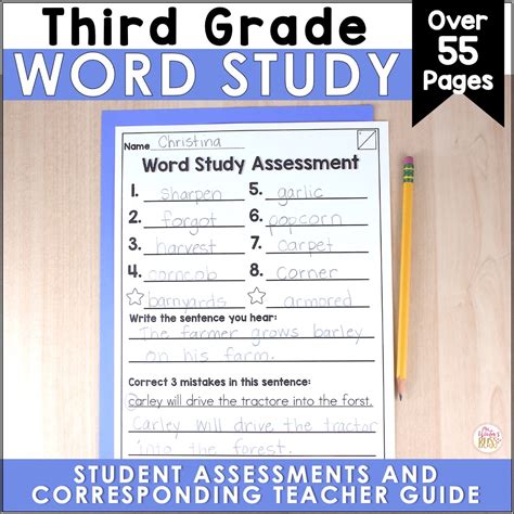 3rd Grade Word Study Printables And Assessments Bundle Editable Year