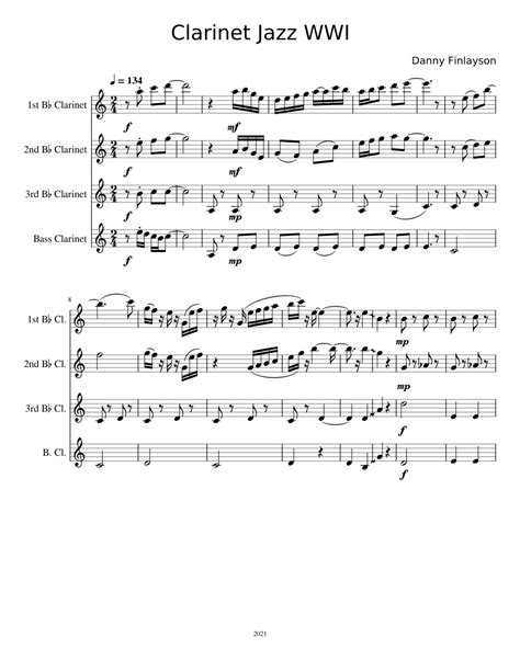 Clarinetjazzwwi Sheet Music For Clarinet In B Flat Clarinet Bass