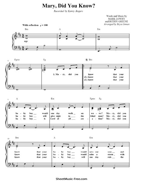 The mary did you know part should be a pickup from beat 3 (ie, the whole thing is displaced by two beats). Mary did you know free sheet music pdf - donkeytime.org