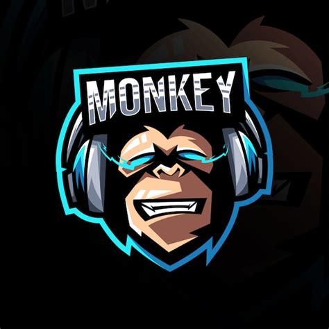 Monkey Gamers Mascotte Logo Esport Sjabloon Premium Vector