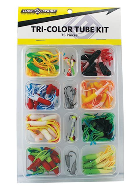 Luck E Strike Crappie Lure Kits Tri Color Tube Kit 75 Piece