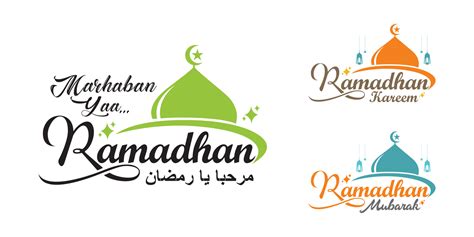 Ensemble De Logos Marhaban Yaa Ramadan Ramadan Mubarak Calligraphie