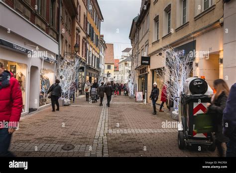 Mulhouse France December 23 2017 Street Atmosphere On A Winter Day