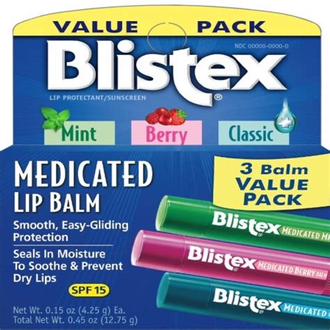 Blistex Medicated Lip Balm Value Pack 3 Count 3 Ct Fred Meyer