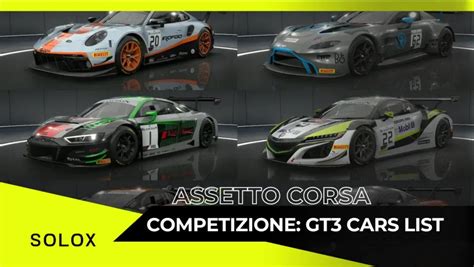 Assetto Corsa Competizione GT3 Cars List