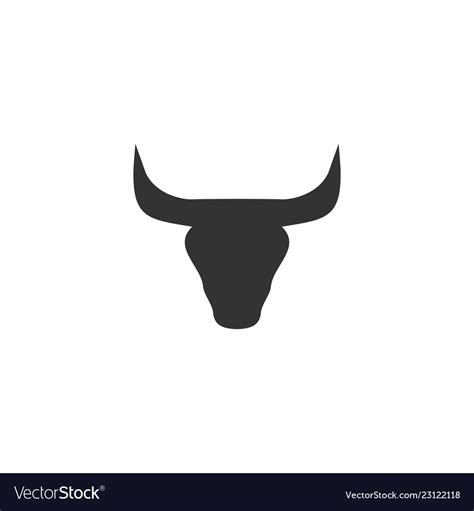 Bull Head Icon Flat Royalty Free Vector Image Vectorstock