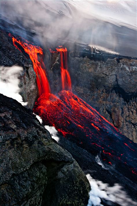 Eyjafjallajoekull Lava Falls An Icelandic Volcano That Has Been Dormant