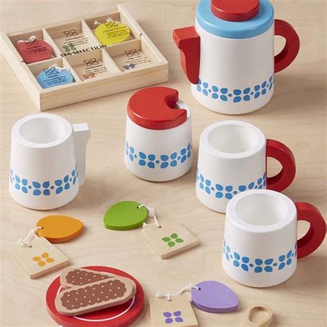 Melissa And Doug Wooden Steep And Serve Tea Set Play House Kitchens And Play