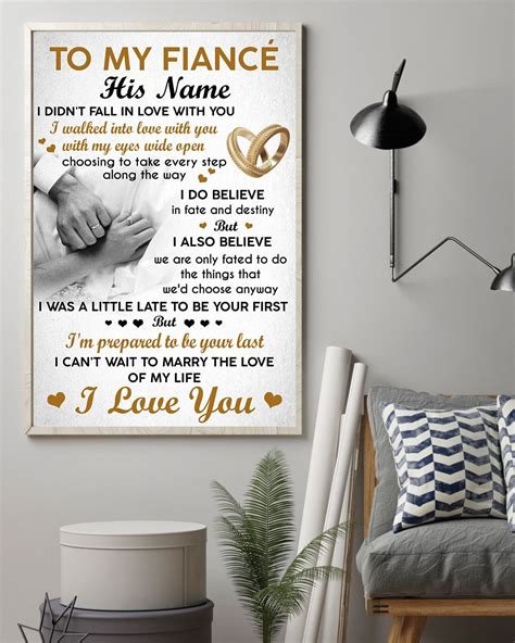 To My Fiancé Custom Personalized Name Poster