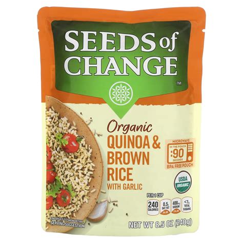 Seeds Of Change Organic Quinoa And Brown Rice With Garlic 85 Oz 240 G