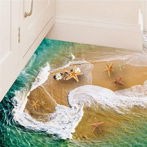 Summer Beach D Floor Sticker Seaside Landscape Waterproof Wallpaper