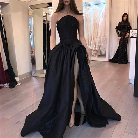 Buy New Beautiful Black Long Prom Dress 2019 Sexy High