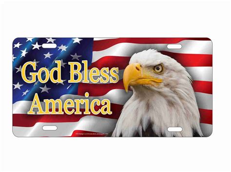 God Bless America Bold Eagle On American Flag Patriotic Etsy