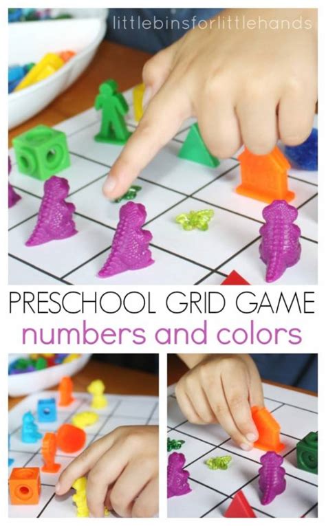 Preschool Numbers And Colors Grid Game Lesson Plans