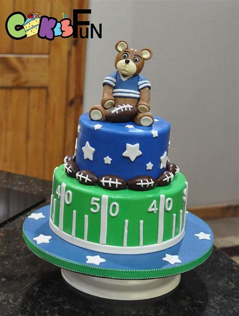 Football Themed Baby Shower Cake Cake By Cakes For Fun