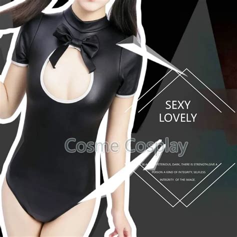 Buy Cos Anime Cosplay Costume Bikini Swimwear Swimsuit Sukumizu Leather Cute