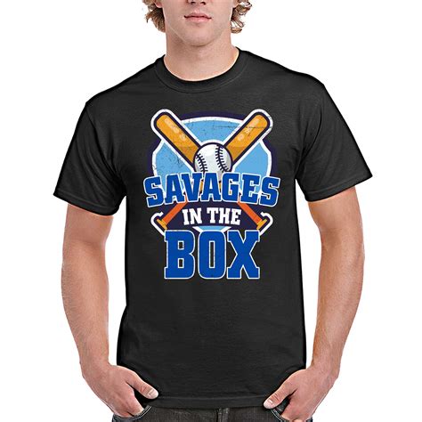 Funny Baseball Tshirt Savages In The Box For Minaze