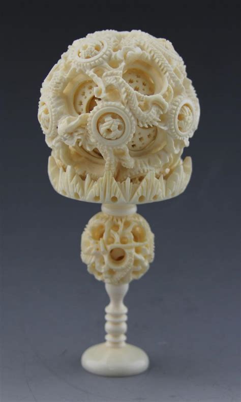 Lot Antique Chinese Carved Ivory Puzzle Ball