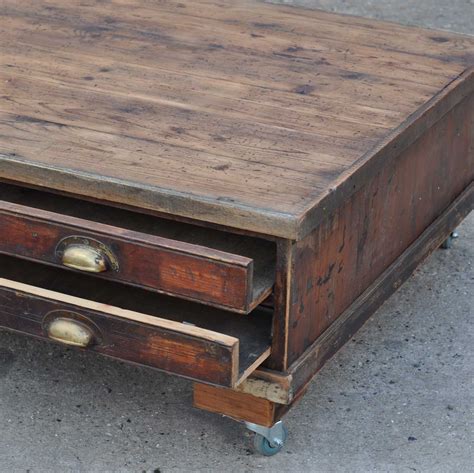 In nice solid condition, fully treated for impurities and ready for home use. Vintage Plan Chest Coffee Table on Wheels - Home Barn Vintage